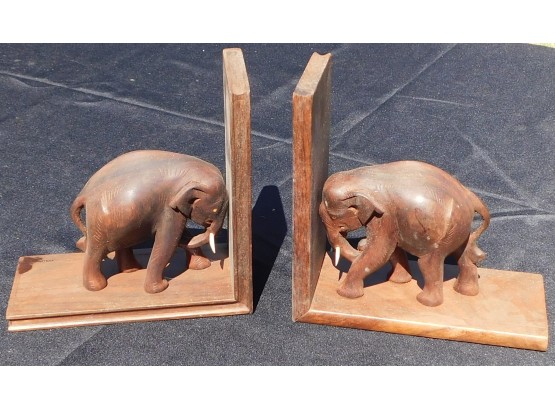 Wooden Elephant Bookends Made In India