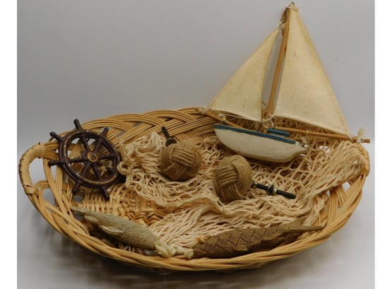 Nautical Basket With Ropes