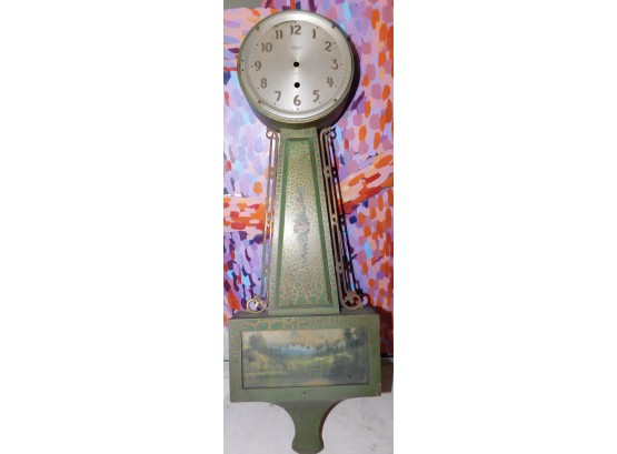 Lovely Antique Gilbert 8 Day Hand Painted Wood Clock Housing 1807