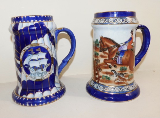 Vintage Ming Dynasty Series Tally Ho #500 And Maiden Voyage #0068 Mugs