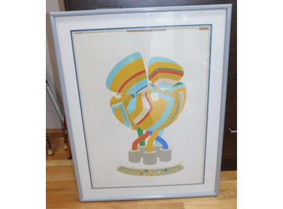 Werner Pfeiffer Signed Fly Lift Off Lithograph Art Framed