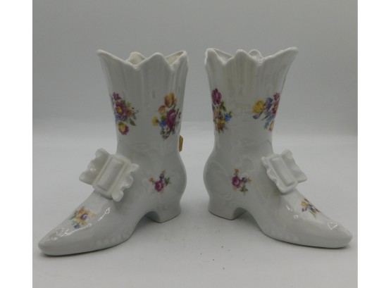 Pair Of Democratic Republic Porcelain Boots Made In Germany