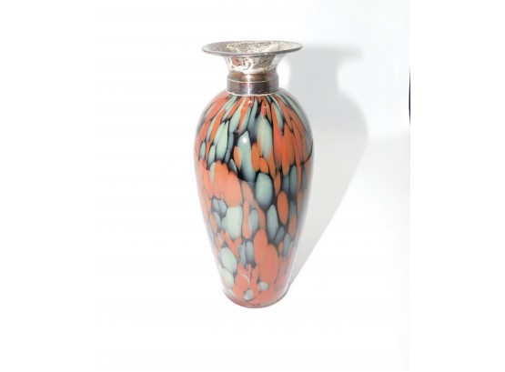 Stylish Glass And Metal Vase
