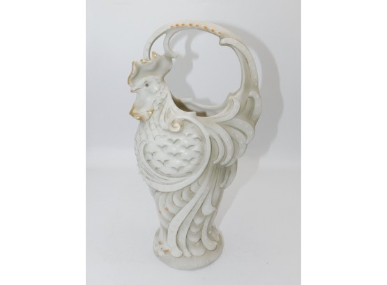 Lovely Porcelain Rooster Vase Made In Austria #069