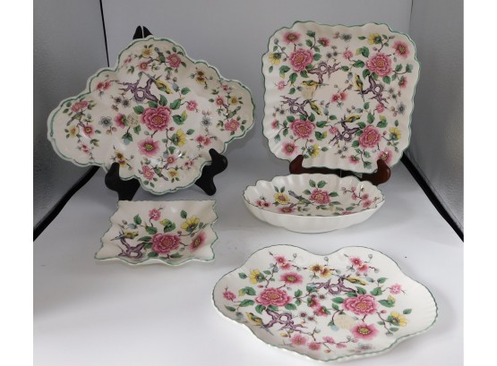 Vintage James Kent Old Folley Chinese Rose Porcelain Dinnerware Set