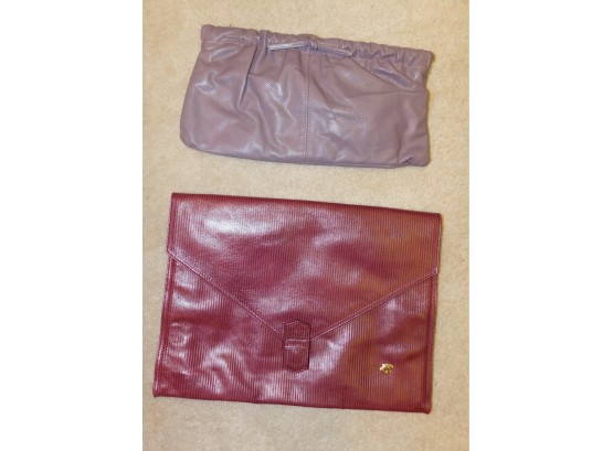 Bagheera Leather Envelope Bag With Leather Lavender Clutch
