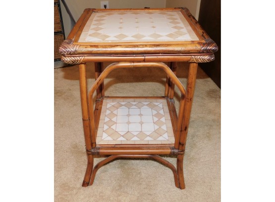 Bamboo Tile Accent Table