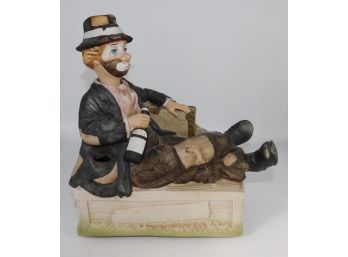 Vintage Melody In Motion Willie The Whistler Drunk Hand Painted Porcelain Figurine Battery Operated