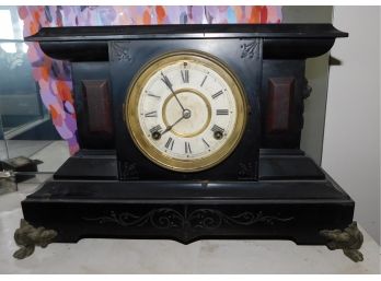Antique 1881 Waterbury Clock Company Cast Iron Mantel Clock