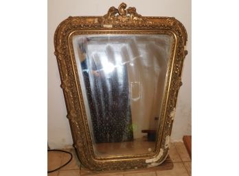 Vintage Ornate Gold Wood Framed Wall Mirror