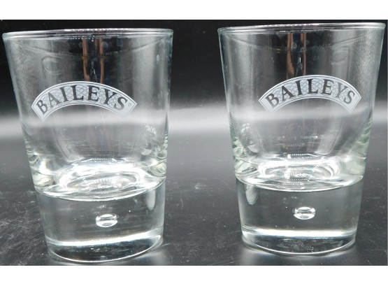 Pair Of 2 Short Bailey's Drinking Glasses