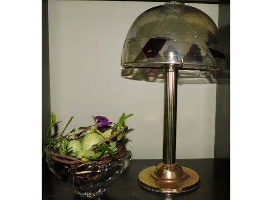 Decorative Candle Holder With Glass Lid And Floral Decoration In Small Candy Dish