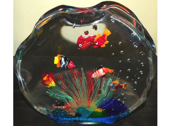 Decorative Murano Glass Fishbowl Sculpture