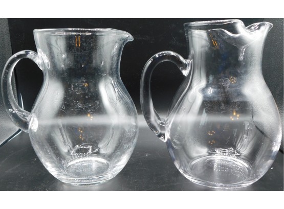 Pair Of 2 Glass Pitchers