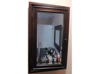 Wall Mounted Wooden Medicine Cabinet - With Mirror