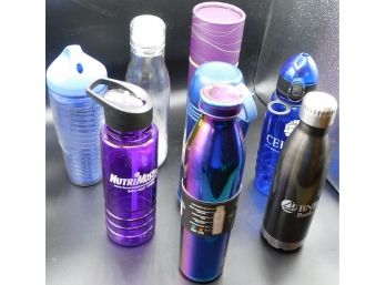 Lot Of Assorted Water Bottles And Tumblers