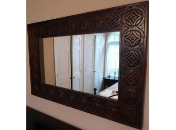 Large Wall Mirror With Decorative Wooden Frame