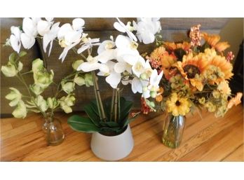 Variety Lot Of Faux Potted Flowers