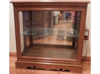 Lovely Credenza Display Cabinet With Built In Light And Glass Shelves