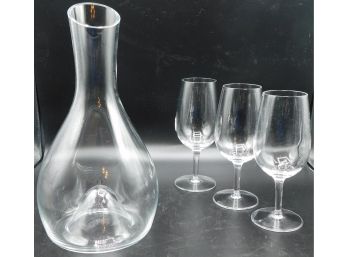 Glass Decanter Set With 3 Glasses