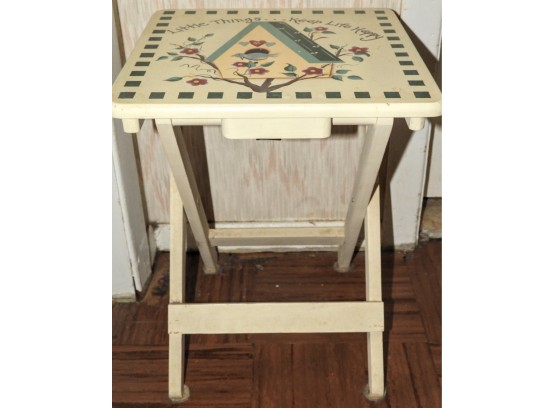 Handpainted Folding Accent Table