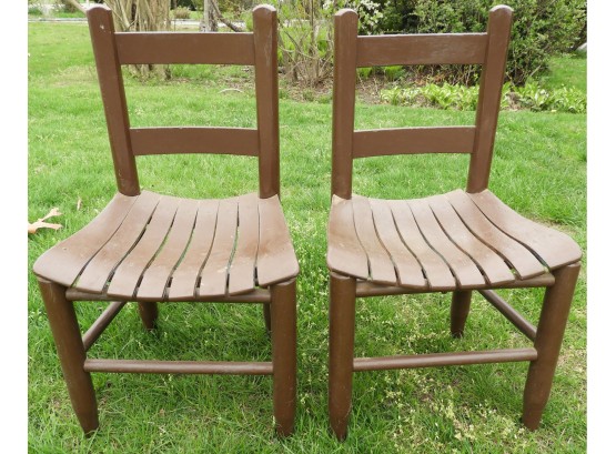 Set Of 2 Wood Children's Chairs