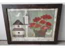 Linda Spivey Framed Birdhouse With Flower Pot Wall Art