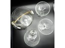 Glass Martini Glasses & Plastic Ice Bucket With Tongs