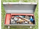 Vintage Craftsman Steel Tool Box With Contents Of Assorted Tools