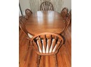 Dining Room Wood Table Set With 6 Chairs, 2 Leafs And Table Padding