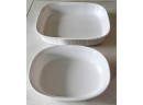 Set Of 2 Corningware 'french White' Casserole Dishes