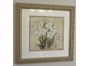 B. J. ZHANG Set Of Two 'three White Roses' & 'Daffodils'  Framed Art