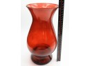 Set Of 2 Glass Red Vases