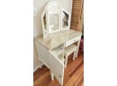 White Vanity With Mirror & Bench