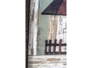 Linda Spivey Framed Birdhouse With Flower Pot Wall Art