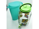 Tupperware Pitcher & Butterfly Print Sun Tea Jar With Jug Spigot