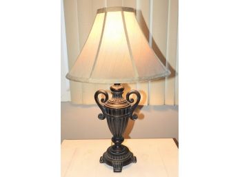 Bronze Colored Table Lamp With Ivory Shade