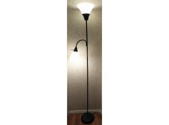 Two Light Floor Lamp - One Adjustable Light