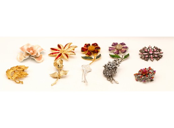 Stunning Lot Of 7 Floral Pins/brooches