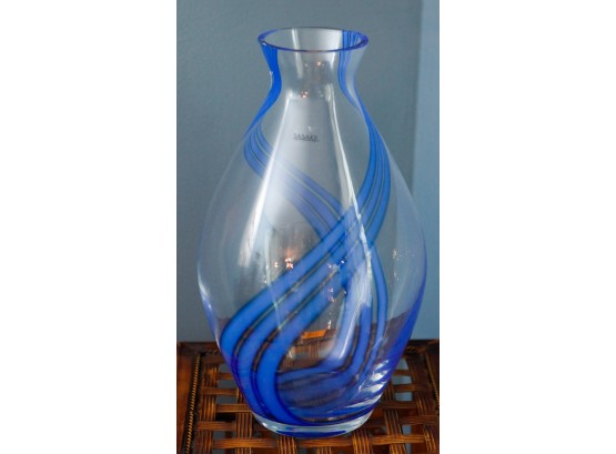SASKI Glass Decorative Vase - 7' Round X H14'