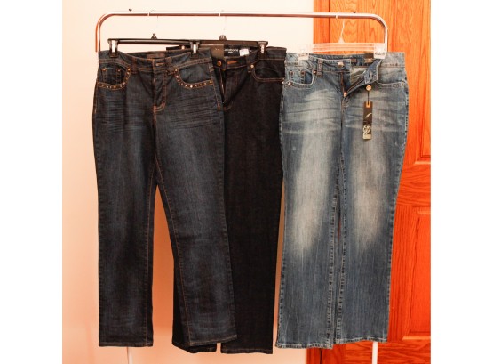 Lot Of 3 Women's Jeans - Liz Claiborne Size 8R - Nice West Size 8/28 -