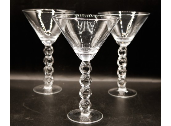Lot Of 3 Imperial Candlewick Martini Glasses