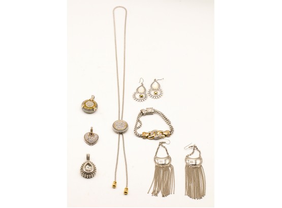 7 Pieces Of Assorted Costume Jewelry - 3 Pendents - 2 Pair Of Earrings - 1 Necklace - 1 Bracelet