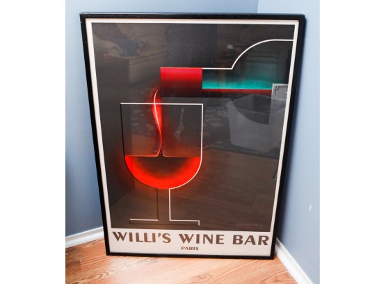 NICE WILLI'S WINE BAR PARIS 1985 LITHOGRAPHIC POSTER PRINT BY A. M. CASSANDRE -