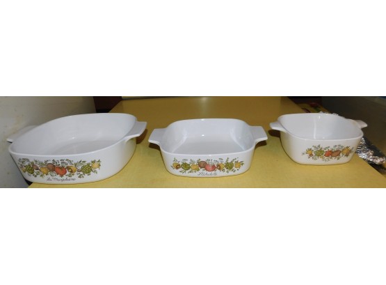 Vintage Set Of Lechalote Corning Ware With No Lids