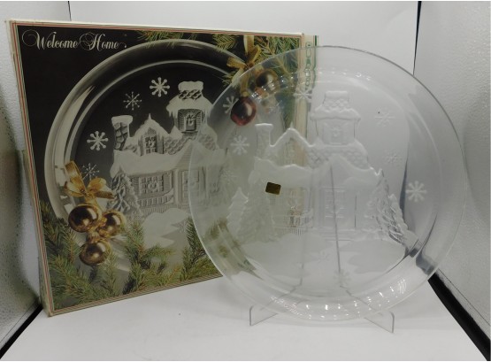 Arcoroc 13 INCH Glass Holiday Serving Plate