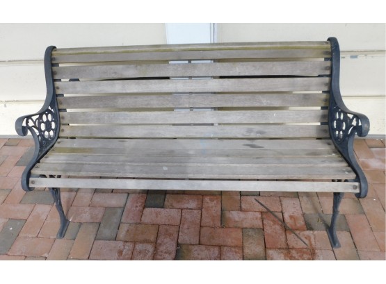 Lovely Cast Iron Outdoor Wood Bench