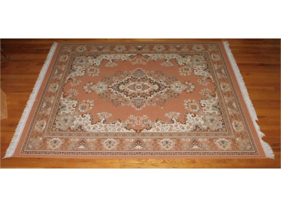 Lovely Peach And Beige Pattern Area Rug 5 X 8