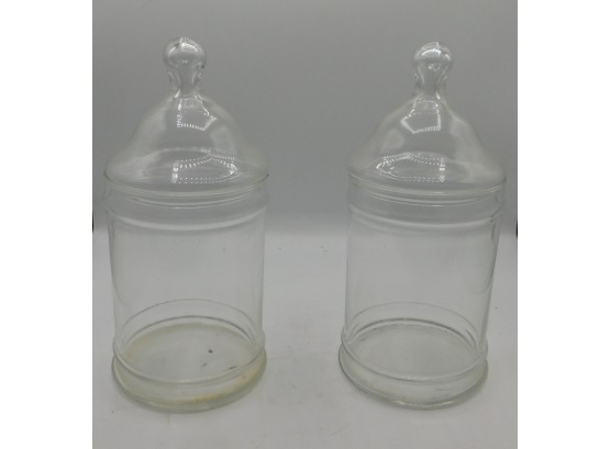Pair Of Glass Jars With Lids