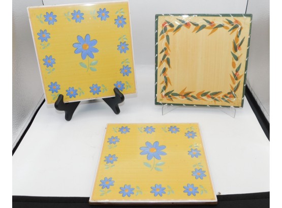 Set Of Ceramic Hot Plates Made In Italy
